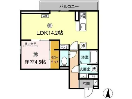 PREMILIFE須賀(1LDK/3階)の間取り写真