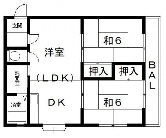 三上マンション(3DK/2階)の間取り写真