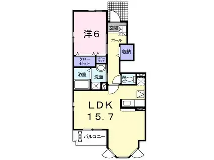 ポライトリーII(1LDK/1階)の間取り写真