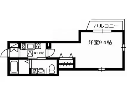 ミュレ西大井(1K/1階)の間取り写真