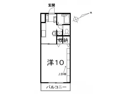 緑館3春入居(1K/3階)の間取り写真