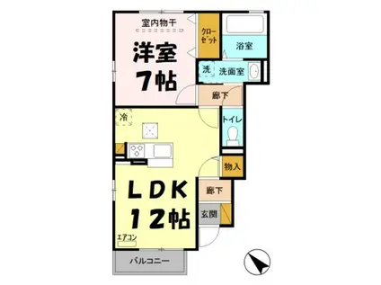 GRADO Ⅱ(1LDK/1階)の間取り写真