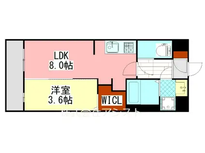 アヴェニール横田(1LDK/2階)の間取り写真