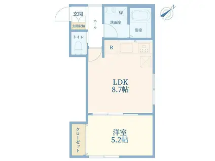 ユービ10(1LDK/1階)の間取り写真