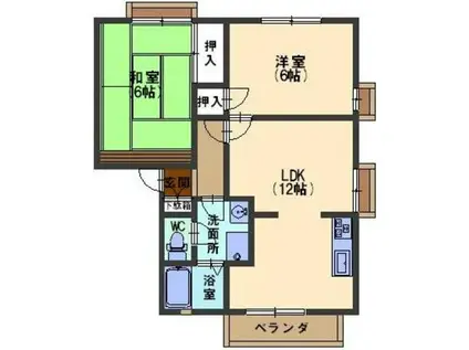 フレグランス モロエ(2LDK/1階)の間取り写真