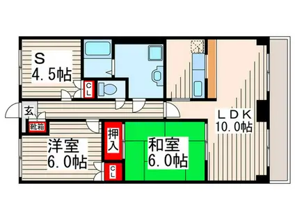 フェリスカーサ(2SLDK/4階)の間取り写真