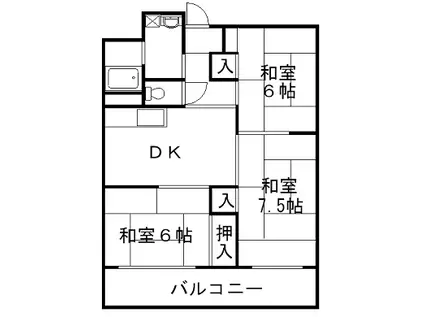 ヴィラレジェンド(3DK/3階)の間取り写真