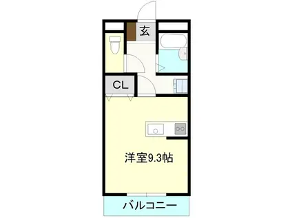 デルフィーニ(ワンルーム/2階)の間取り写真