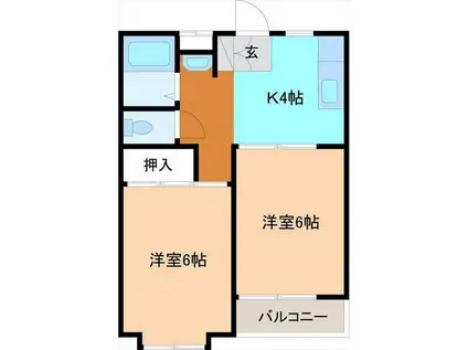 ホワイトシティ(3DK/1階)の間取り写真