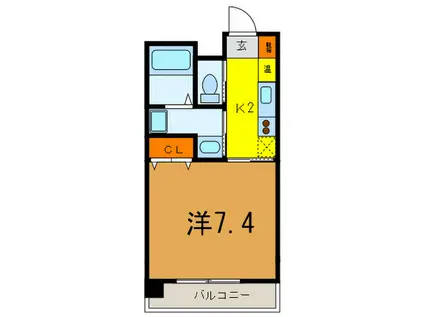 灘すみれマンション(1K/6階)の間取り写真