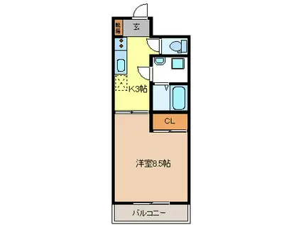 テルミニ21(1K/2階)の間取り写真