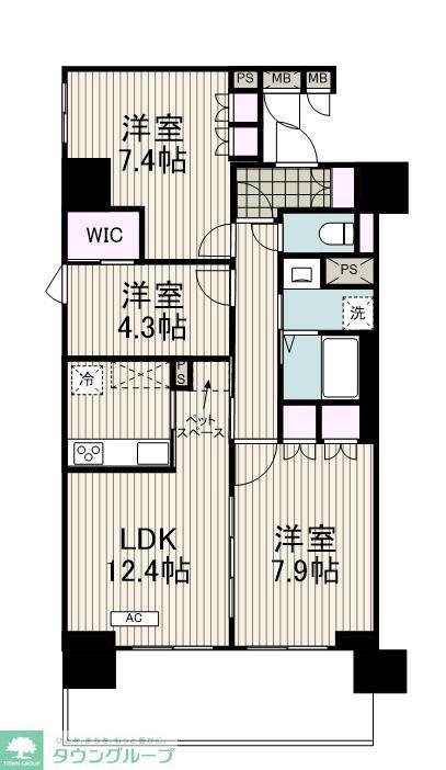 リーラ横浜川和町(3LDK/10階)の間取り写真
