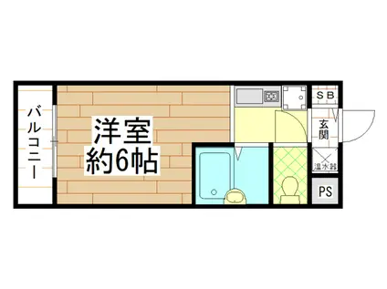 ベルカマラード(ワンルーム/4階)の間取り写真