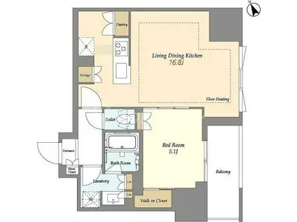 オアーゼ日暮里レジデンス(1LDK/5階)の間取り写真