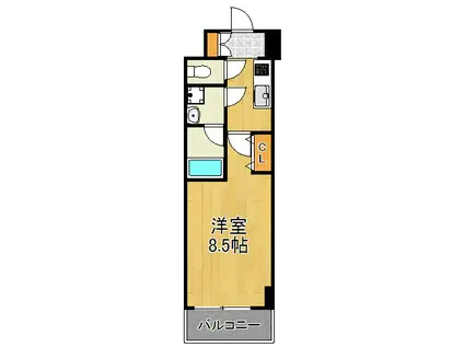 ローレルSAIWAI(1K/4階)の間取り写真