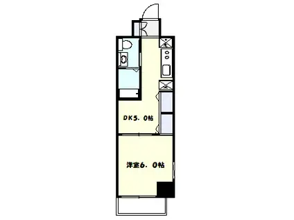 エステムプラザ日本橋レジェンド(1DK/2階)の間取り写真