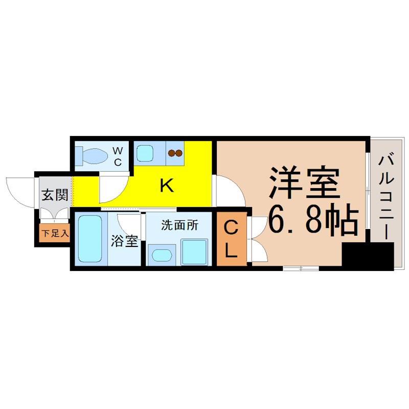 レジディア鶴舞(1K/12階)の間取り写真