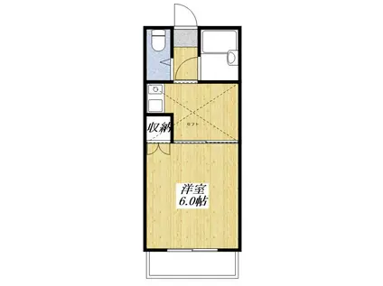 ファミーユ梅田II(1K/1階)の間取り写真