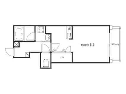 フィローリ長筬(1K/2階)の間取り写真