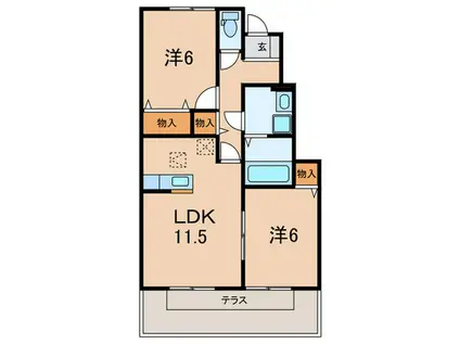 WIT NANA(2LDK/1階)の間取り写真