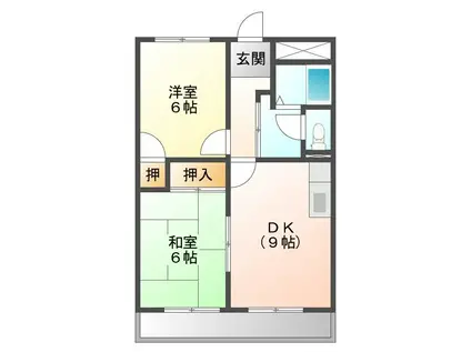 スカイライフ(2DK/4階)の間取り写真