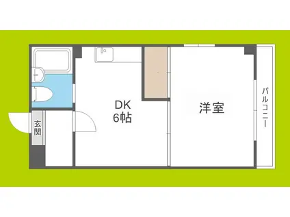 ラクール(1DK/2階)の間取り写真