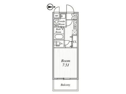 シエールグラン大森西(1K/5階)の間取り写真