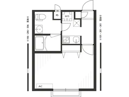 リブリ・エムール(1K/1階)の間取り写真