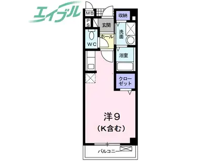 シャト-・アム-ル(ワンルーム/1階)の間取り写真