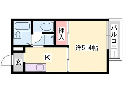 ヴィラ カメリア(1K/2階)の間取り写真