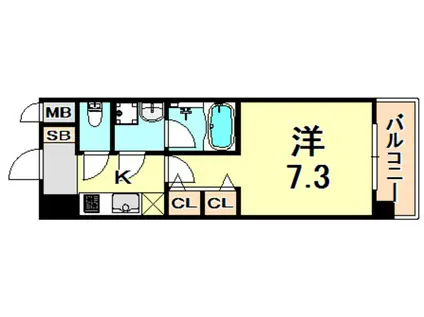 スプランディッド神戸北野(1K/11階)の間取り写真