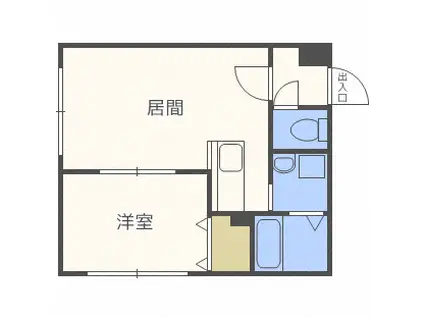 ティアールBLD(1LDK/4階)の間取り写真