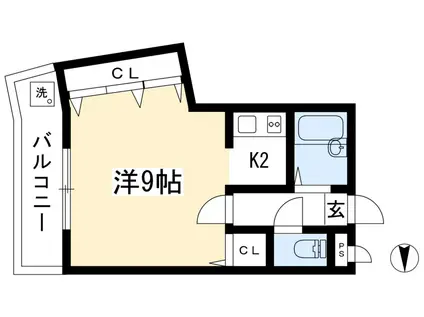 メゾン・ド・アベニール(1K/2階)の間取り写真