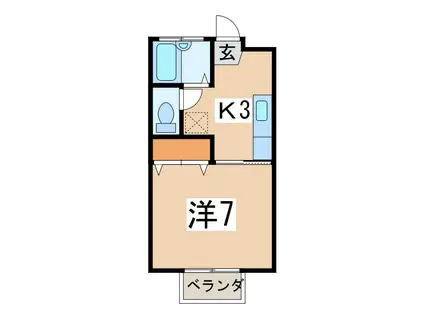 キャットハウスIII(1K/1階)の間取り写真