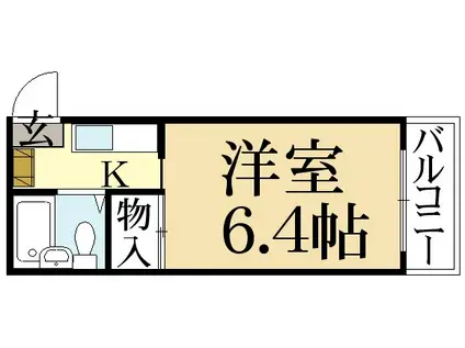 ハイツ葵(1K/2階)の間取り写真