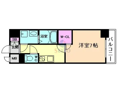 エスリード江坂垂水町(1K/8階)の間取り写真