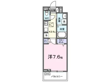 クルタ ラプシ(1K/2階)の間取り写真