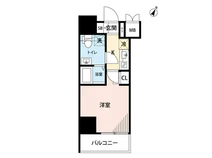 レガリス品川サウス(1K/3階)の間取り写真