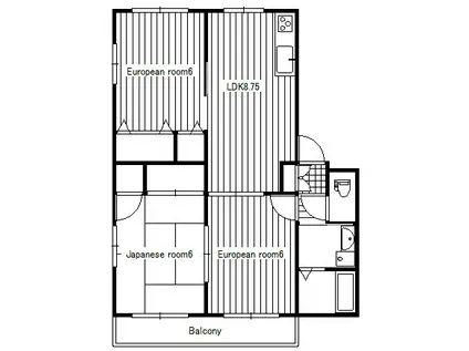 ユニバーサルハイツ(3DK/2階)の間取り写真