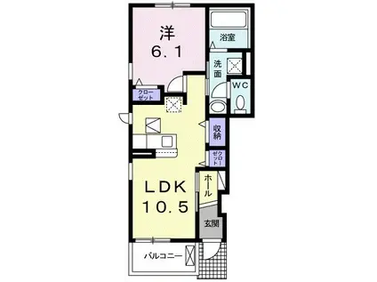 ファイン ヴィラ VI A(1LDK/1階)の間取り写真