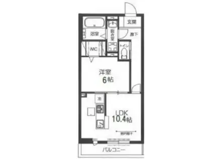 ディアコートうれし野(1LDK/1階)の間取り写真