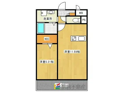 エスペランサ久留米駅前(1LDK/5階)の間取り写真