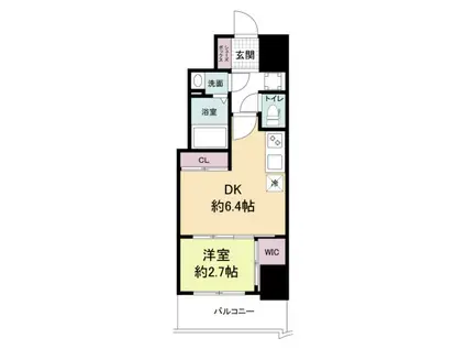 セレニテ桜川駅前プリエ(1DK/11階)の間取り写真