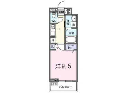 たばさはうすII(1K/2階)の間取り写真