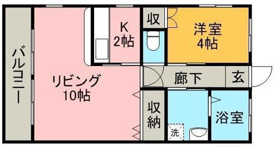 ラッフルズ坂元(1LDK/2階)の間取り写真