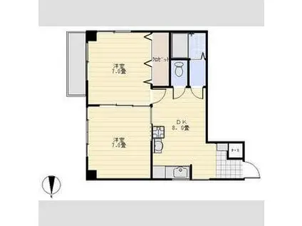 第5ロイヤル礎(2DK/4階)の間取り写真