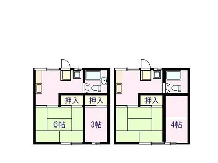 コーポコリーナ(2K/2階)の間取り写真