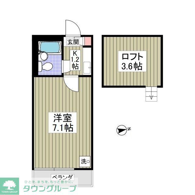 ルピナス(1K/2階)の間取り写真