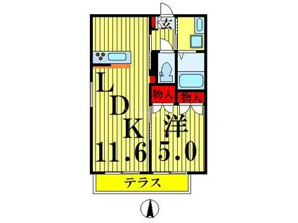 REGULUS六町(1LDK/3階)の間取り写真