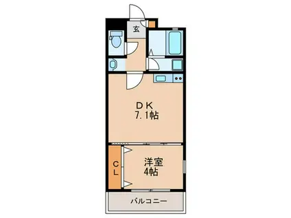 MOANA(1DK/2階)の間取り写真